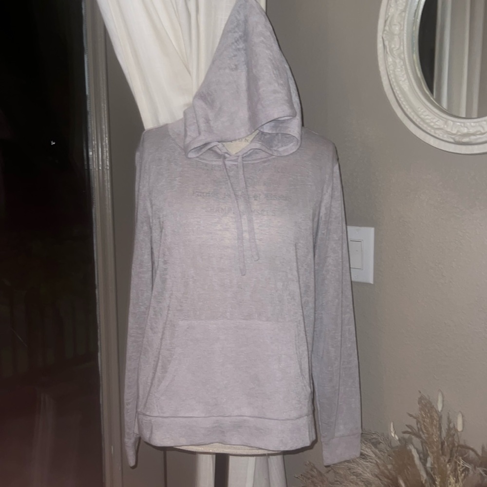 Weatherproof Vintage grey hooded women’s shirt longsleeve top gray small​